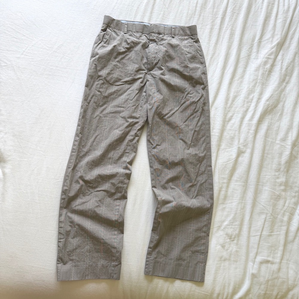 Bundle Lot 2 Banana Republic 32x32 Brown Plaid Cotton Chino Trousers Pants - Picture 7 of 16